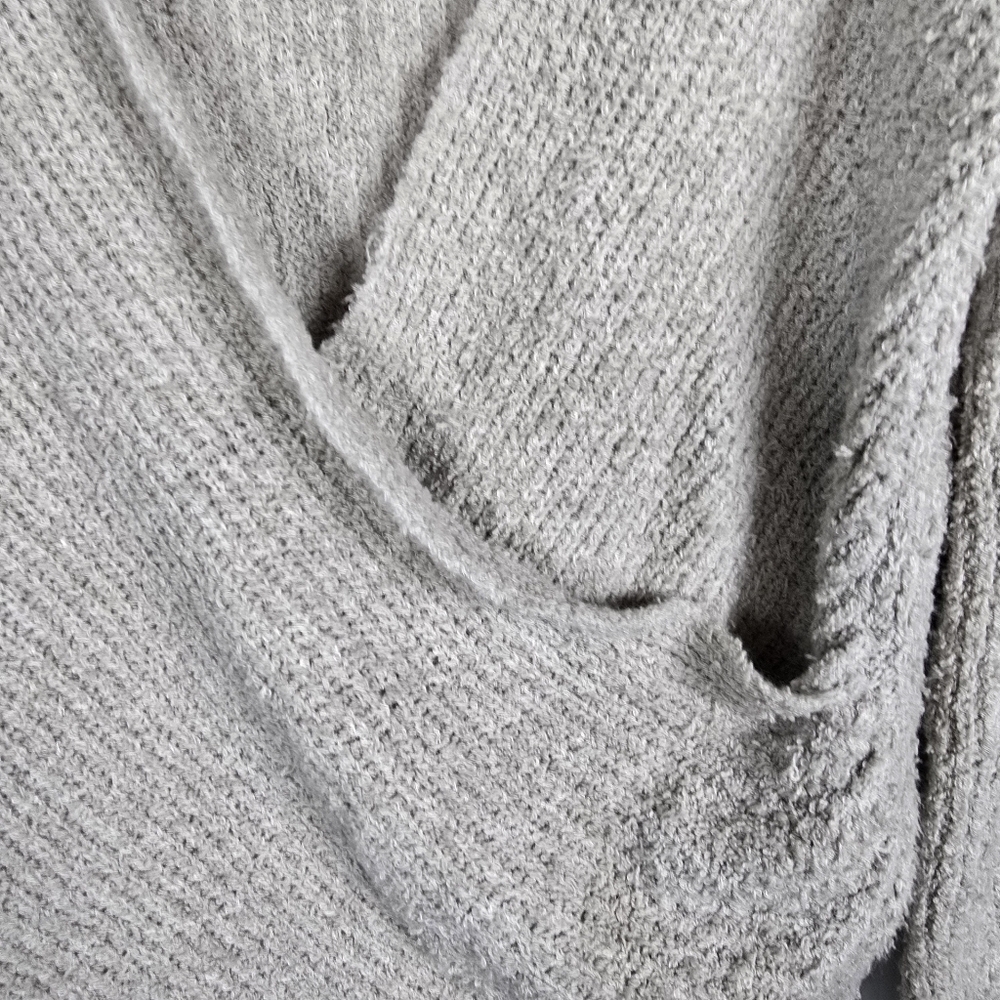 Free People Women's Sensual Faux Wrap Gray Sweater Oversized Long Sleeve XS Cozy - Picture 7 of 13